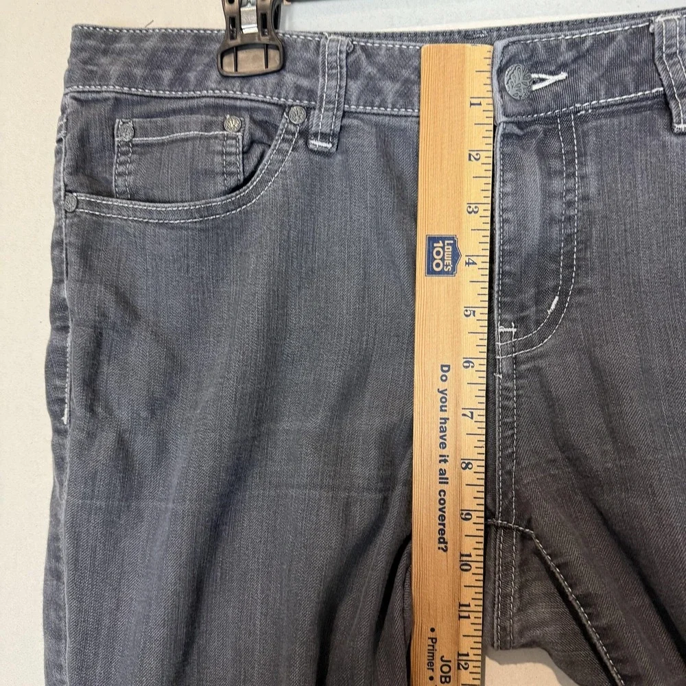 PrAna Jeans Womens 10/30 Gray Dark Wash Slim‎ Straight Mid Rise Stretch Denim